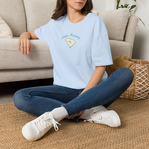 Light Blue Lake Murray T-Shirt — South Carolina Lake Map Tee