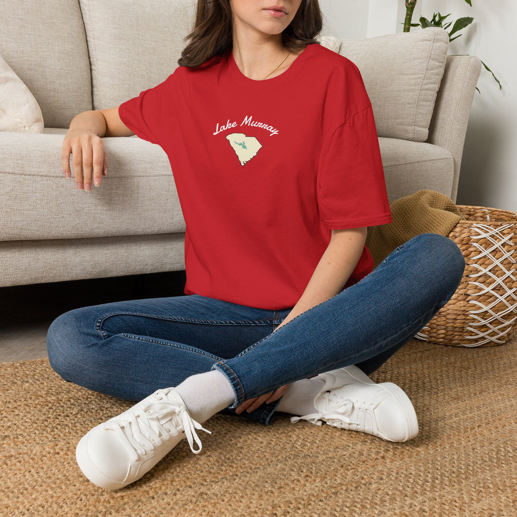 Red Lake Murray T-Shirt — South Carolina Lake Map Tee