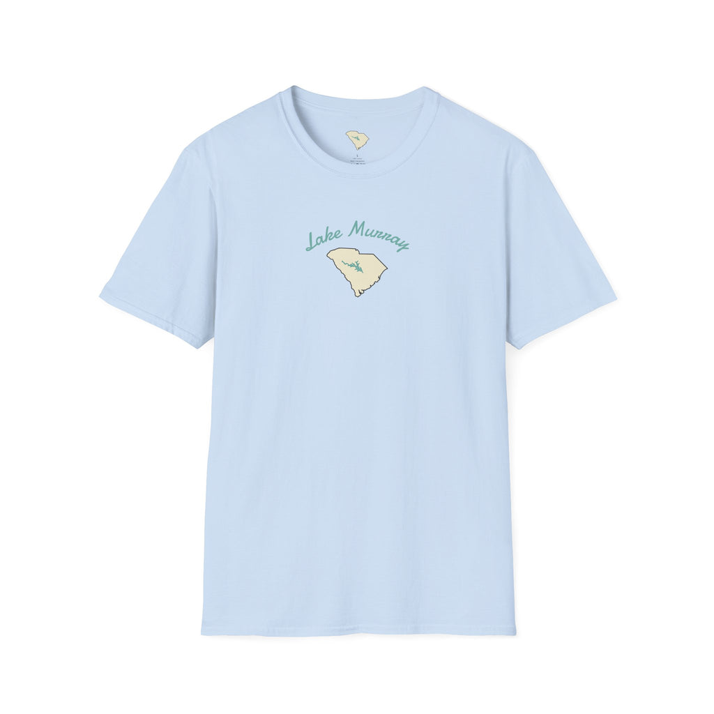 Light Blue Lake Murray T-Shirt — South Carolina Lake Map Tee
