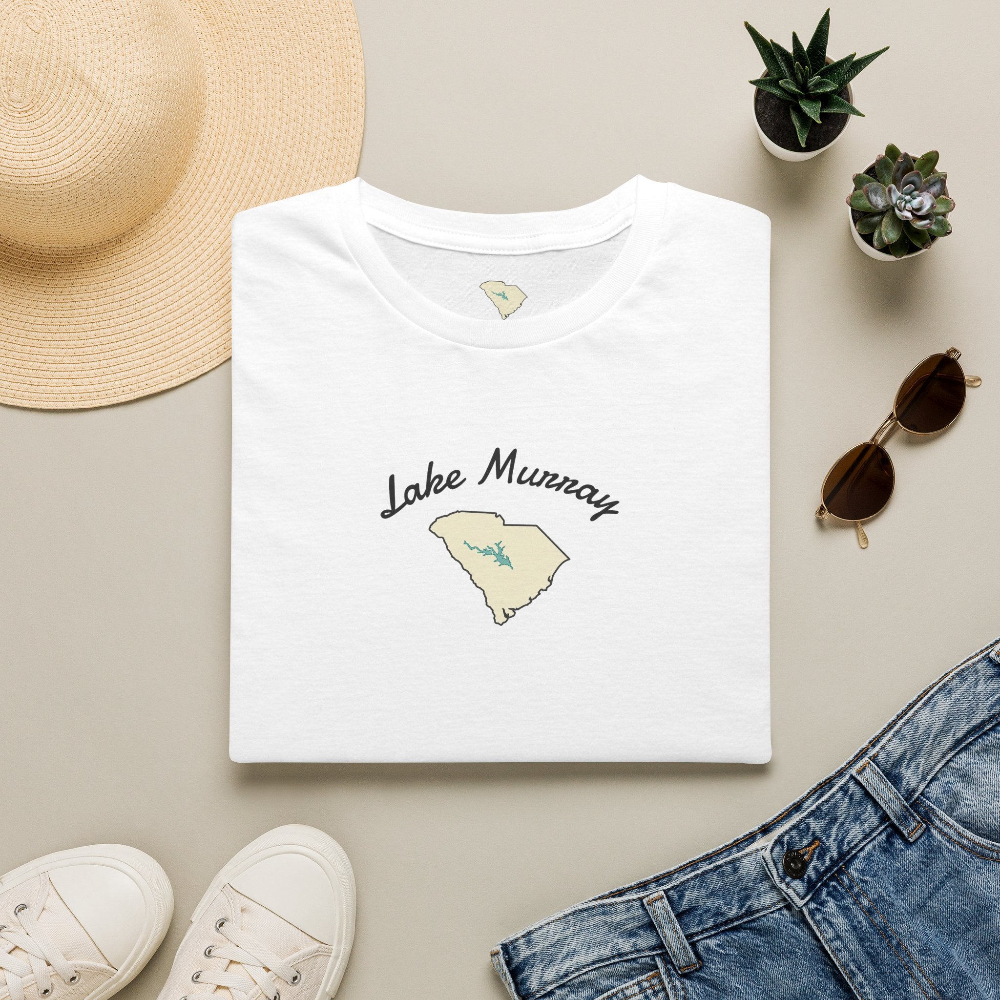 White Lake Murray T-Shirt — South Carolina Lake Map Tee